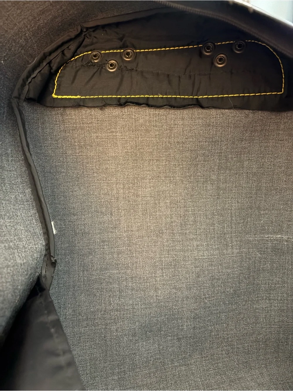 Rare Vintage Dr. Martens Black PVC Box Backpack Yellow Stitch Sole-Print Zipper